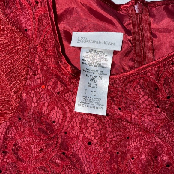 Bonnie Jean Red Lace Dress - Picture 5 of 12